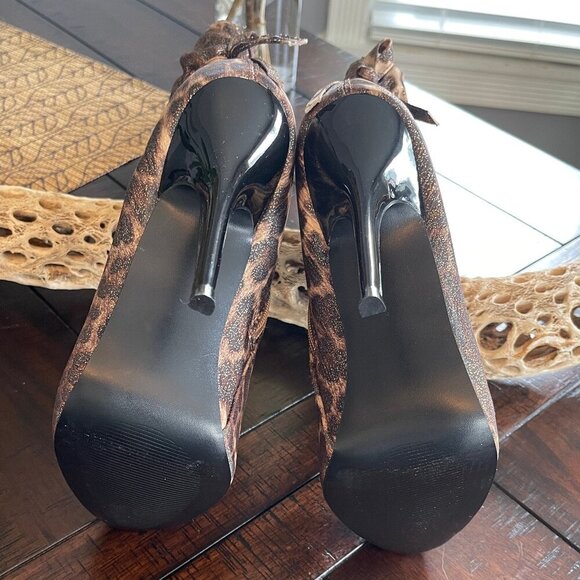 Chic diba Wiz Ard Cheetah Animal Print Stiletto Heels Bootie Boots - Picture 7 of 11